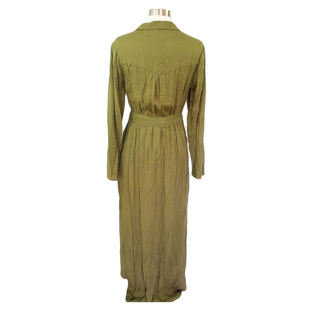 ❗️FINAL PRICE❗️Green Belted Split Maxi Dress - Picture 7 of 7