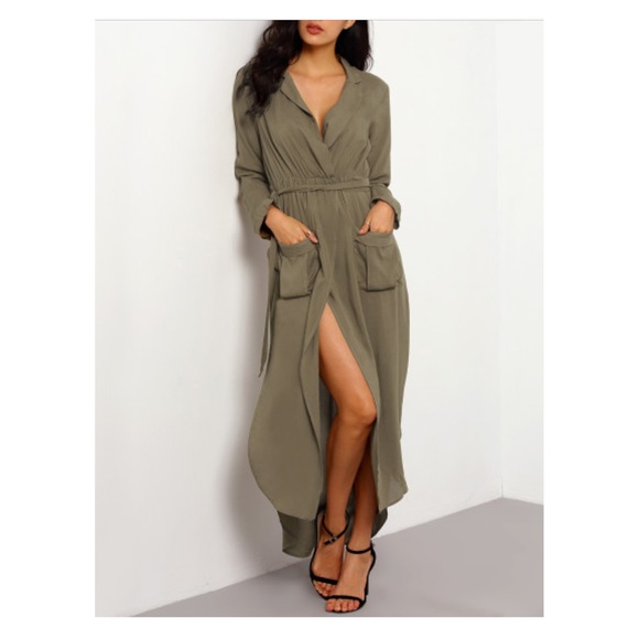 MBM Unlimited Dresses & Skirts - ❗️FINAL PRICE❗️Green Belted Split Maxi Dress