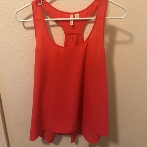 Frenchi Racer Back Tank Medium Coral Orange