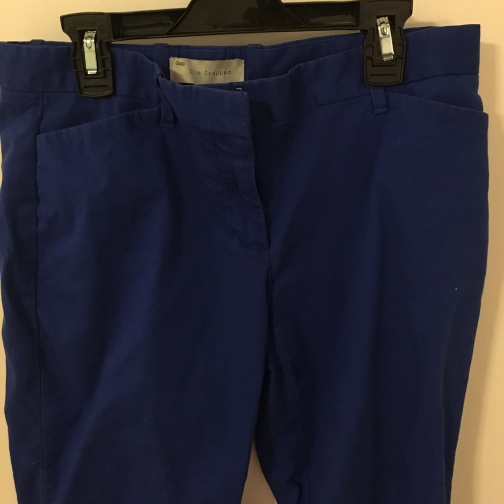 GAP slim cropped pants cheetah green blue 2 4