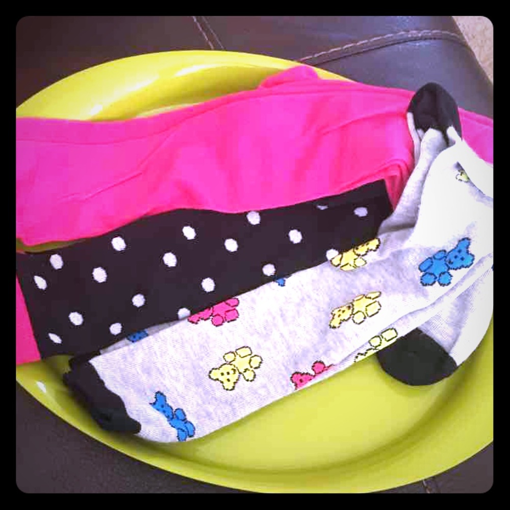 3 pair knee high socks