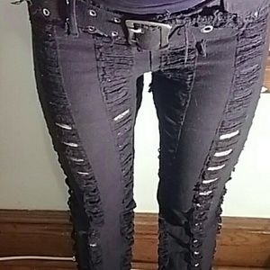 3R Body Board Line Shredded Stretch jean/pants