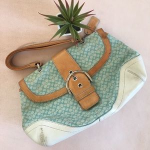 SALE‼️ FIRM Coach satchel bag (baby blue/white)