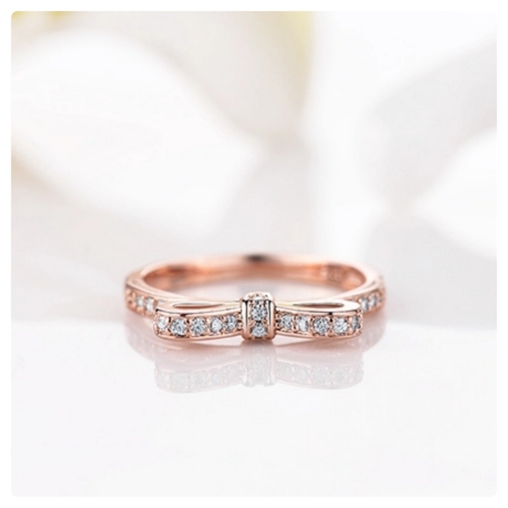 (SIZE 6) 5🌟 RGP .925 CZ Bowtie Ring - Picture 2 of 3