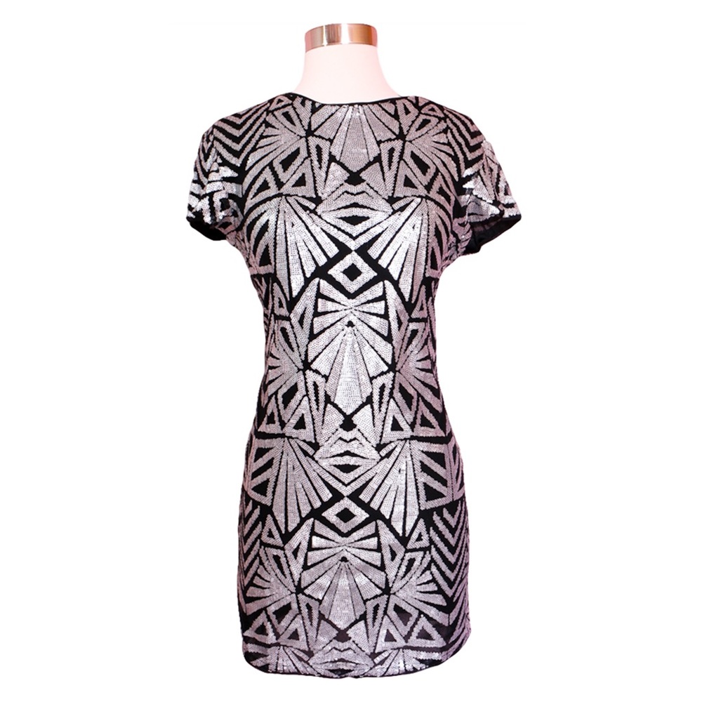 ❗️FINAL PRICE❗️ Black Silver Bodycon Sequin Dress - Picture 5 of 7