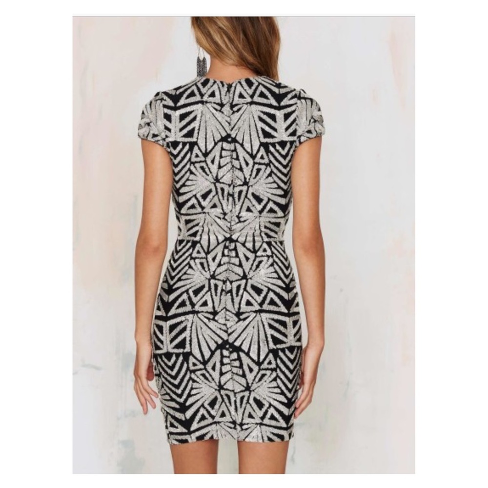 ❗️FINAL PRICE❗️ Black Silver Bodycon Sequin Dress - Picture 4 of 7