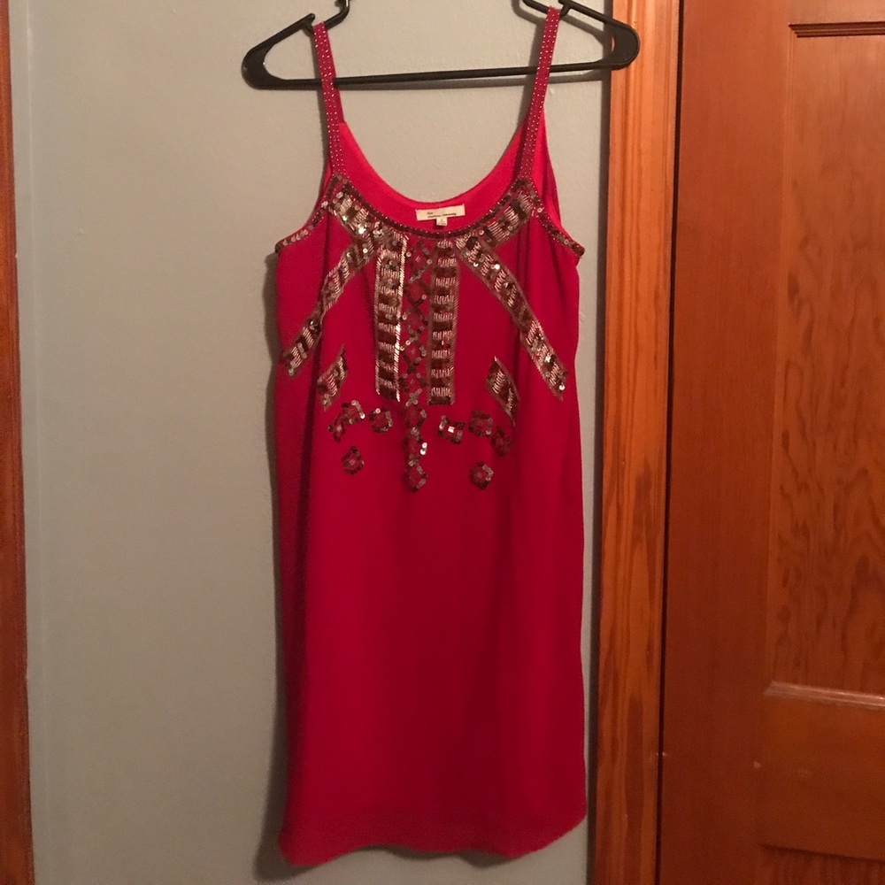 Red flowy dress