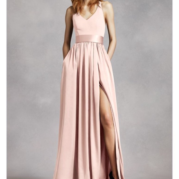 David's Bridal Dresses & Skirts - White by Vera Wang - V neck Halter with sash