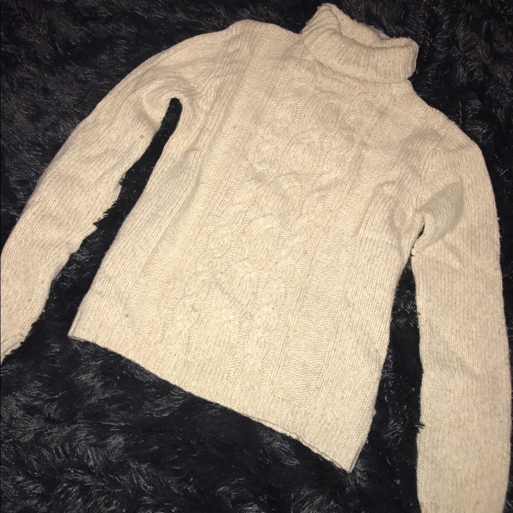 Cream turtleneck sweater