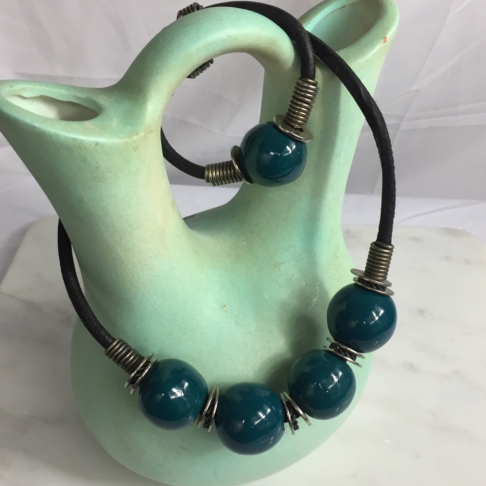 Glass Ball Necklace and Bracelet