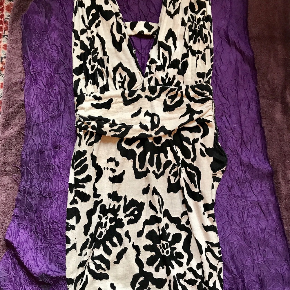 Black and light beige cocktail dress