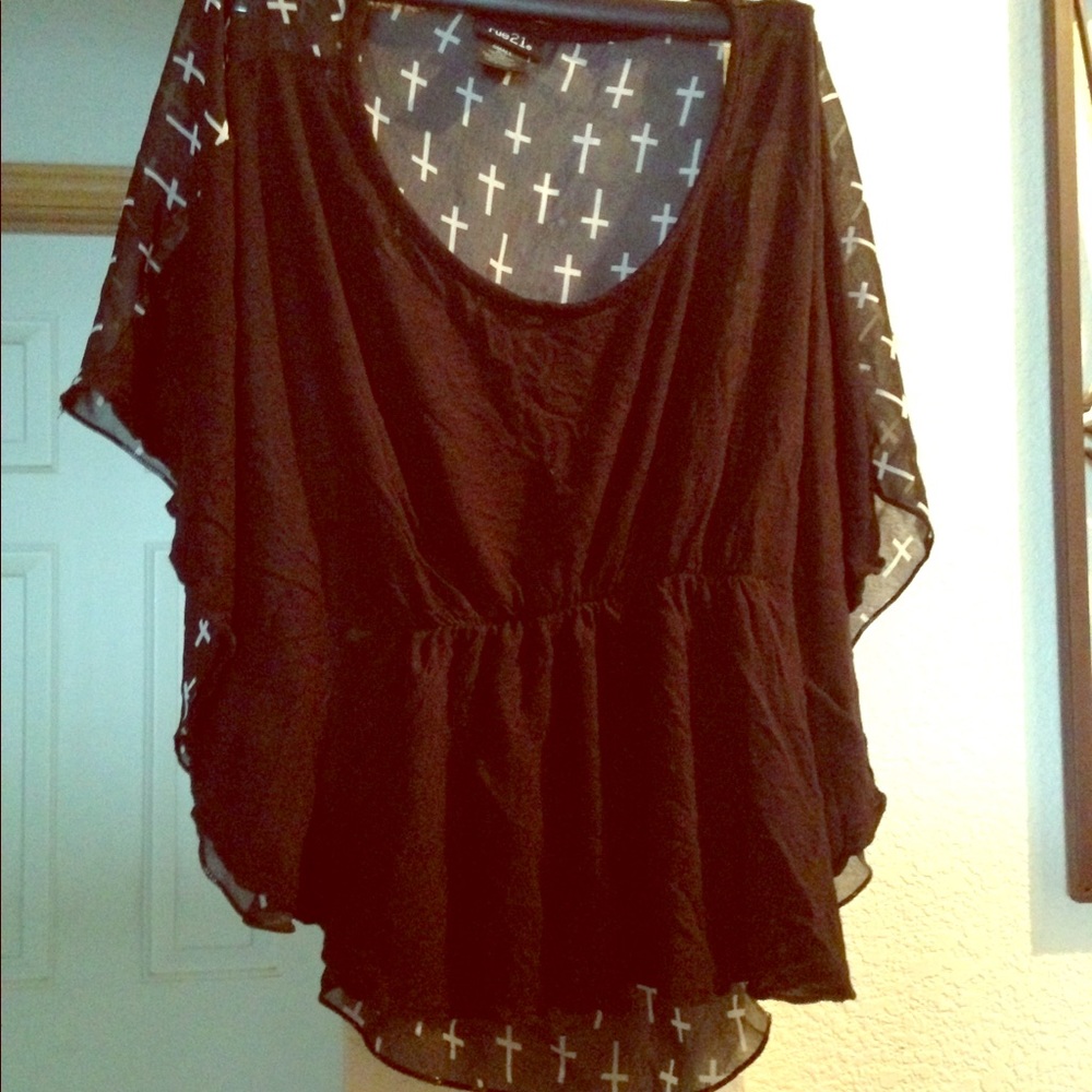 Sheer black top