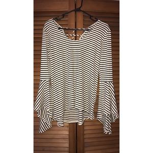 Striped Bell Sleeve Top