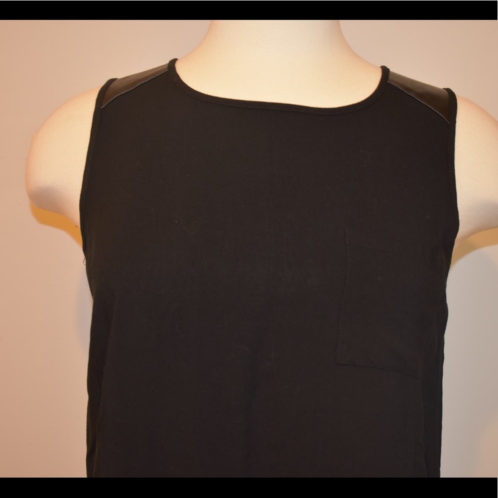 Black, faux-leather top