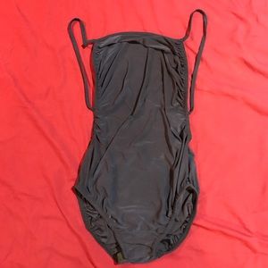 NAVY BLUE BACKLESS SLINKY BODYSUIT!