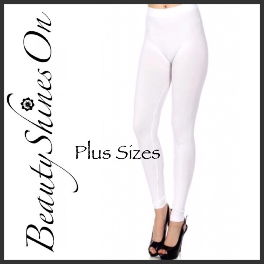 🆕 OS Fits 1X-3X LILA White Leggings