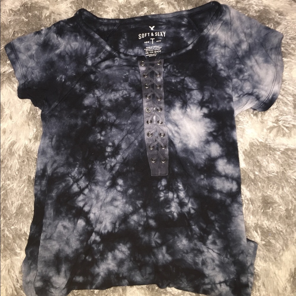 Laceup tie dye soft and sexy t-shirt