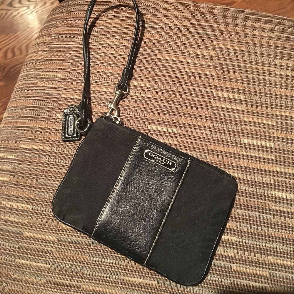 Black COACH wristlet