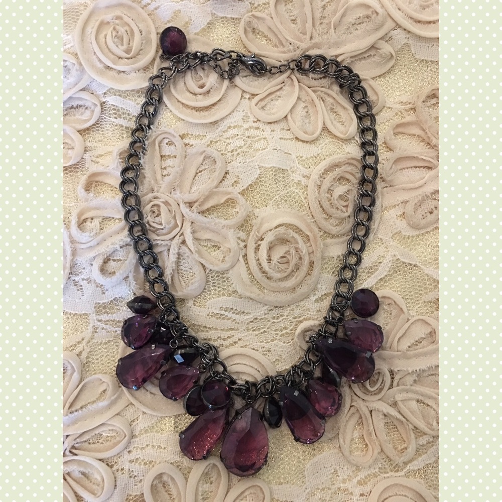 Purple Plastic Jewel Necklace