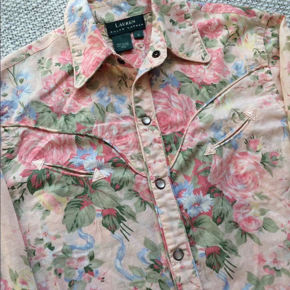 Ralph Lauren Pink Floral Cowgirl Shirt