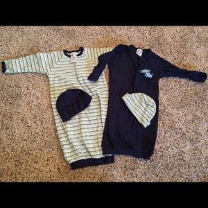 Sleeper gowns with matching hats