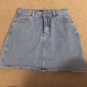 Denim jean mini skirt light wash