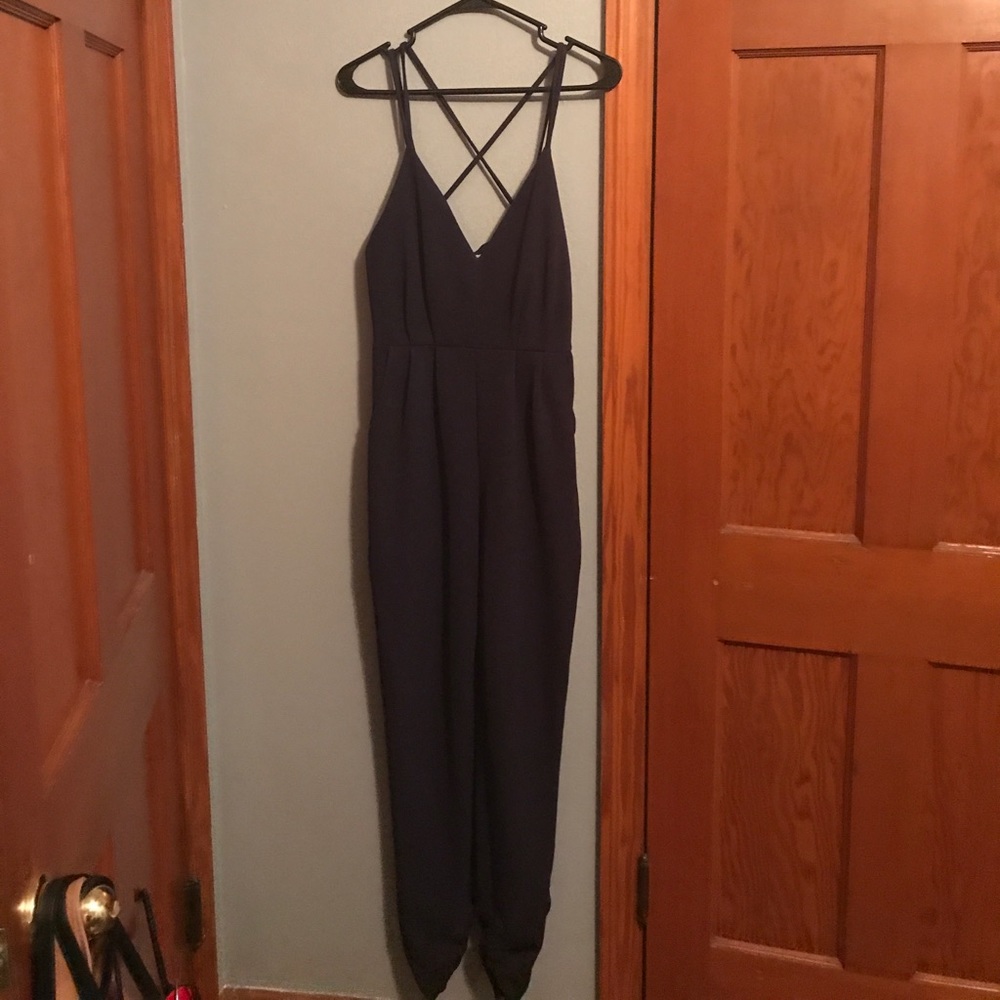 Navy blue pantsuit