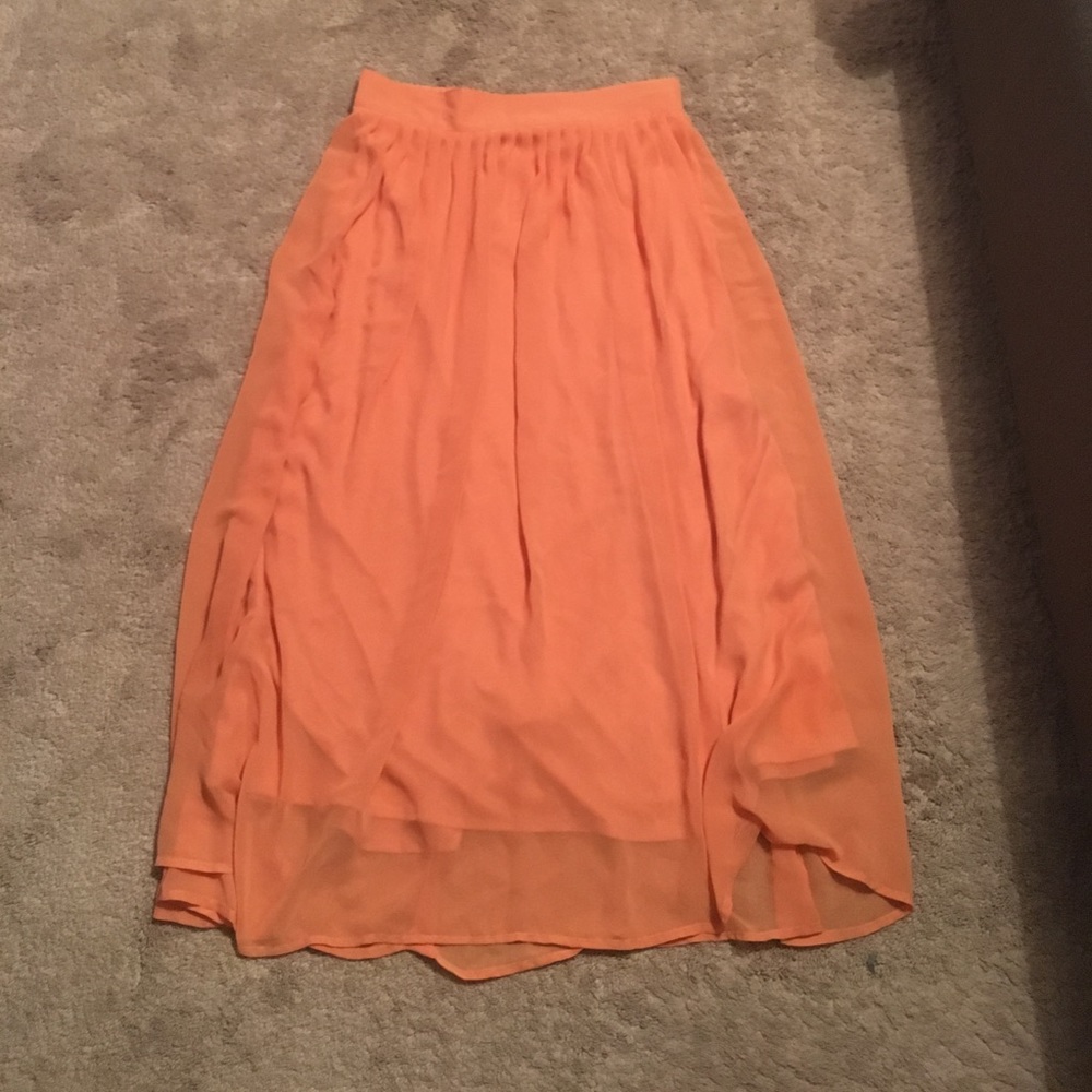 Forever 21 orange maxi skirt