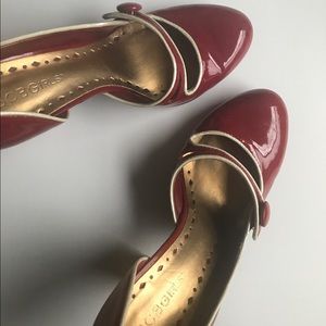 BCBGirls red vintage kitten pumps