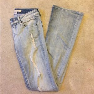 Forever 21 Ripped Flared Jeans