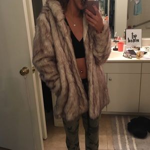 Faux fur coat