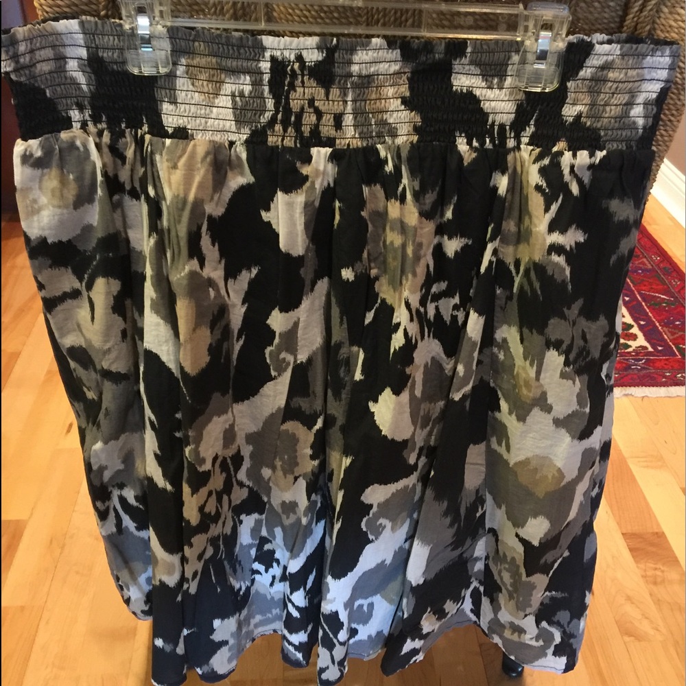 Gathered Printed Cotton Skirt