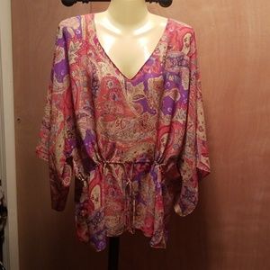 Vibrant paisley print blouse.