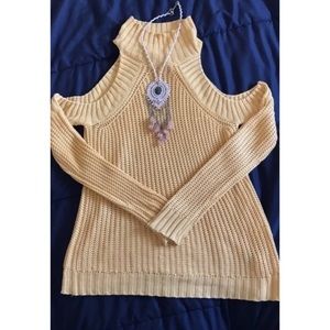 Cold Shoulder Gold Top