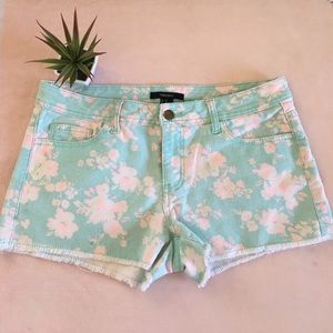 Forever 21 floral jeans shorts