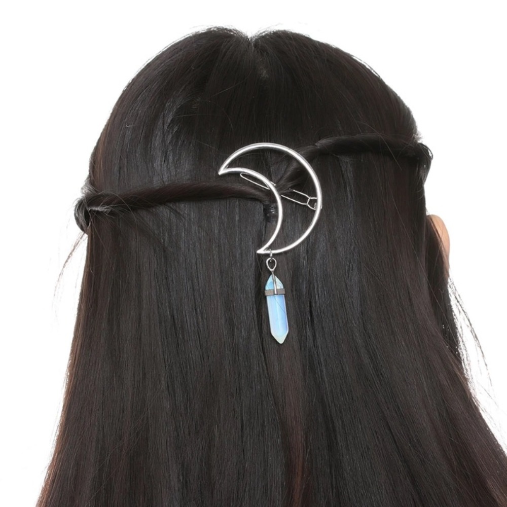 Healing stone 🌙 Moon hair Barrett clip - Picture 2 of 8