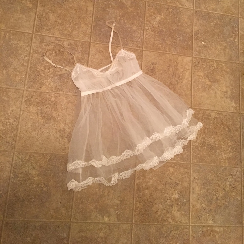 White chiffon slip