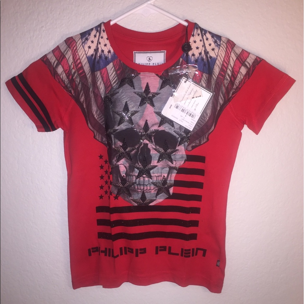 Philipp Plein junior boys red t-shirt
