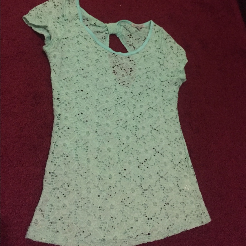 Mint lace top
