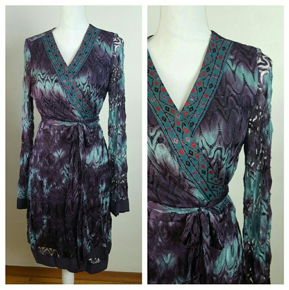 🎉FNL SALE!🎉Hale Bob blue & purple crochet dress