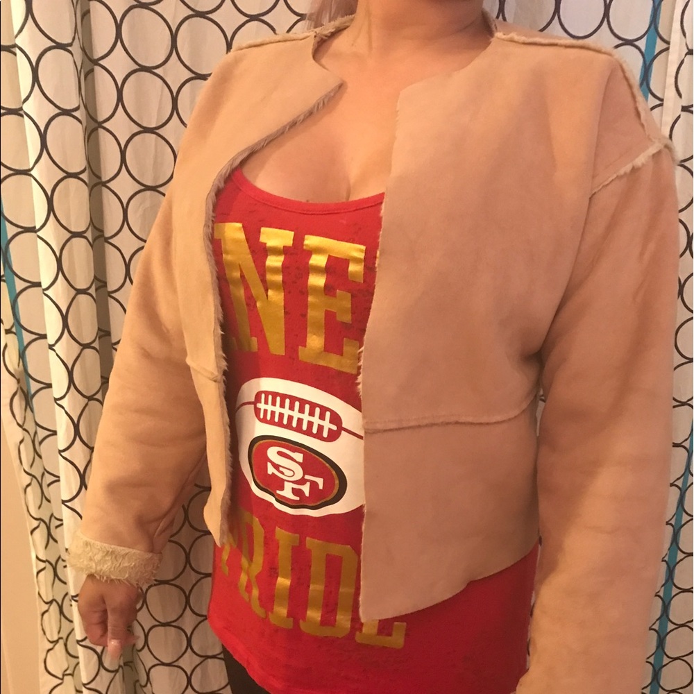 Banana Republic Cream Suede Jacket