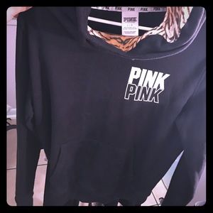 PINK Black Hoodie, size L