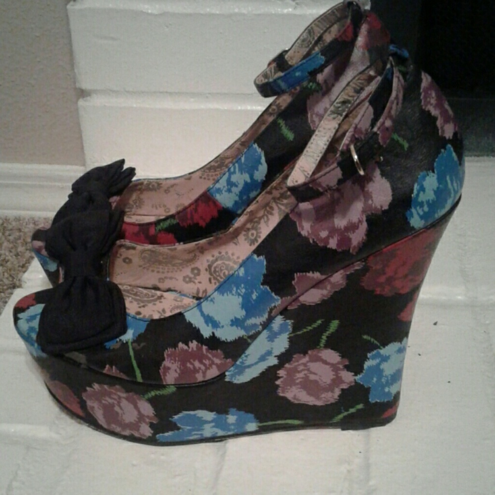 Betsey Johnson Floral Wedges