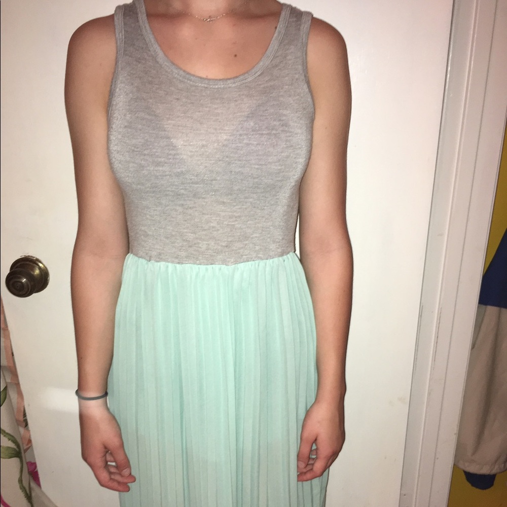 Gray & blue Maxi dress