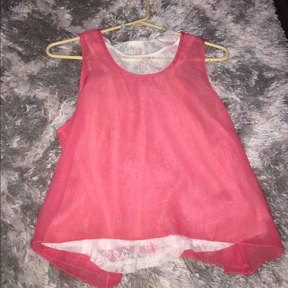 Hot pink flowy tank top blouse