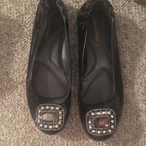 Black patent leather flats
