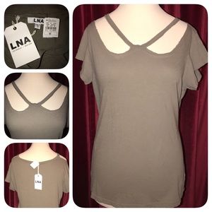 ♨️LNA! ♨️ Double Fallon Distressed Vneck