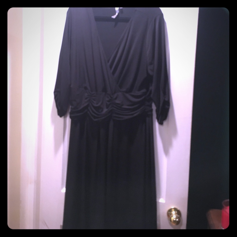 NY Collection Plus Size Ruched A-Line Dress