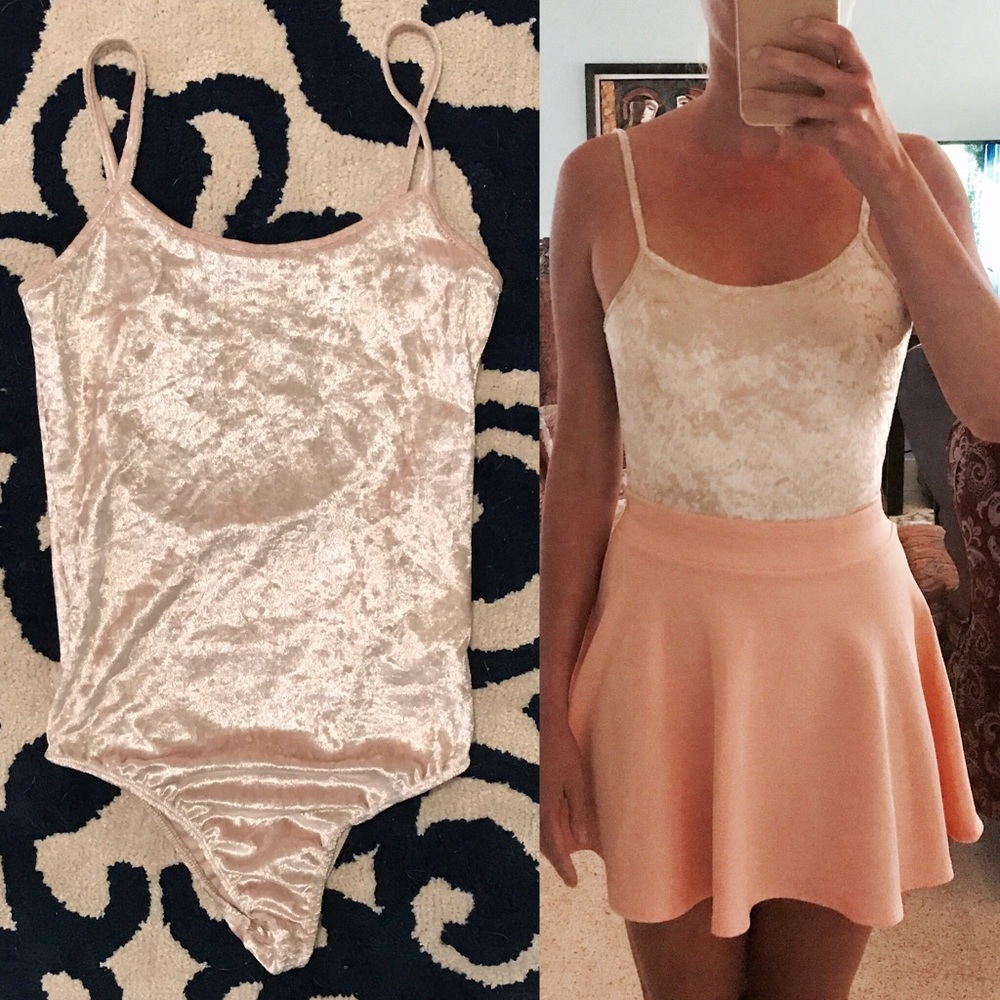π velvet crush cream beige bodysuit size small - Picture 3 of 8