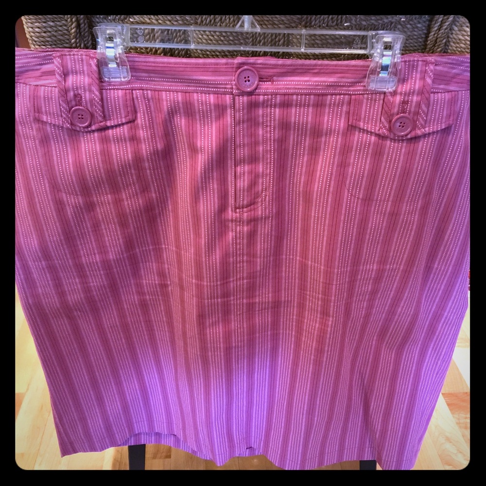 Lane Bryant cranberry striped pencil skirt